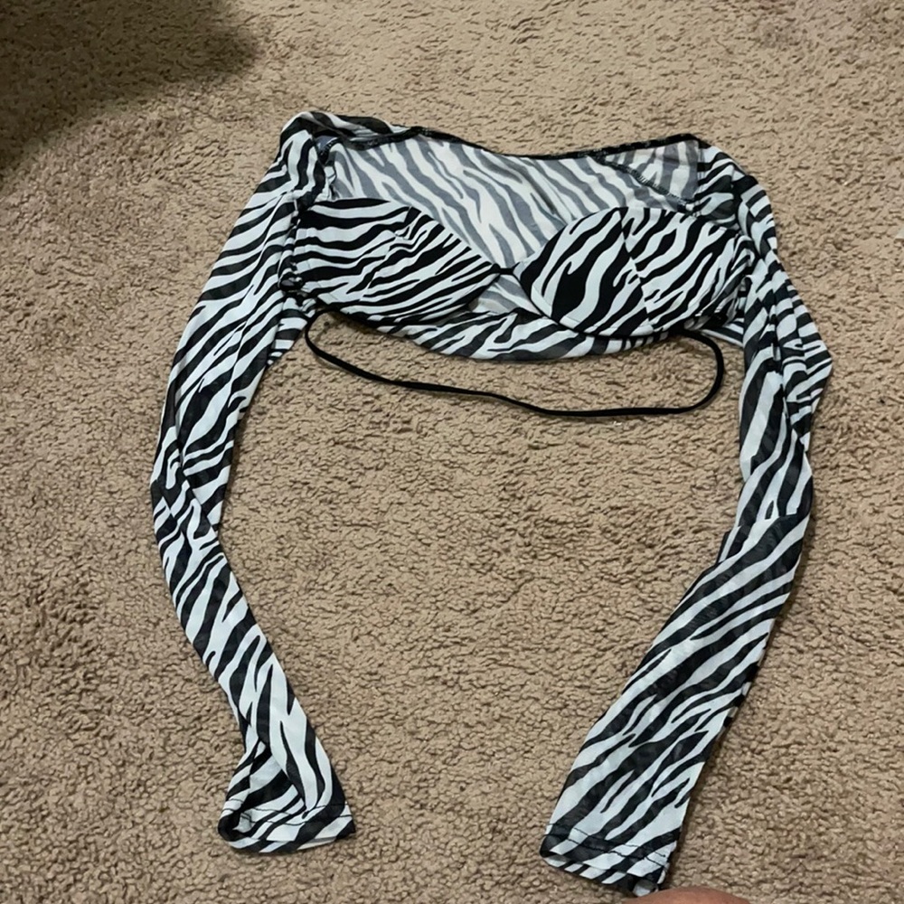 Long sleeve zebra top